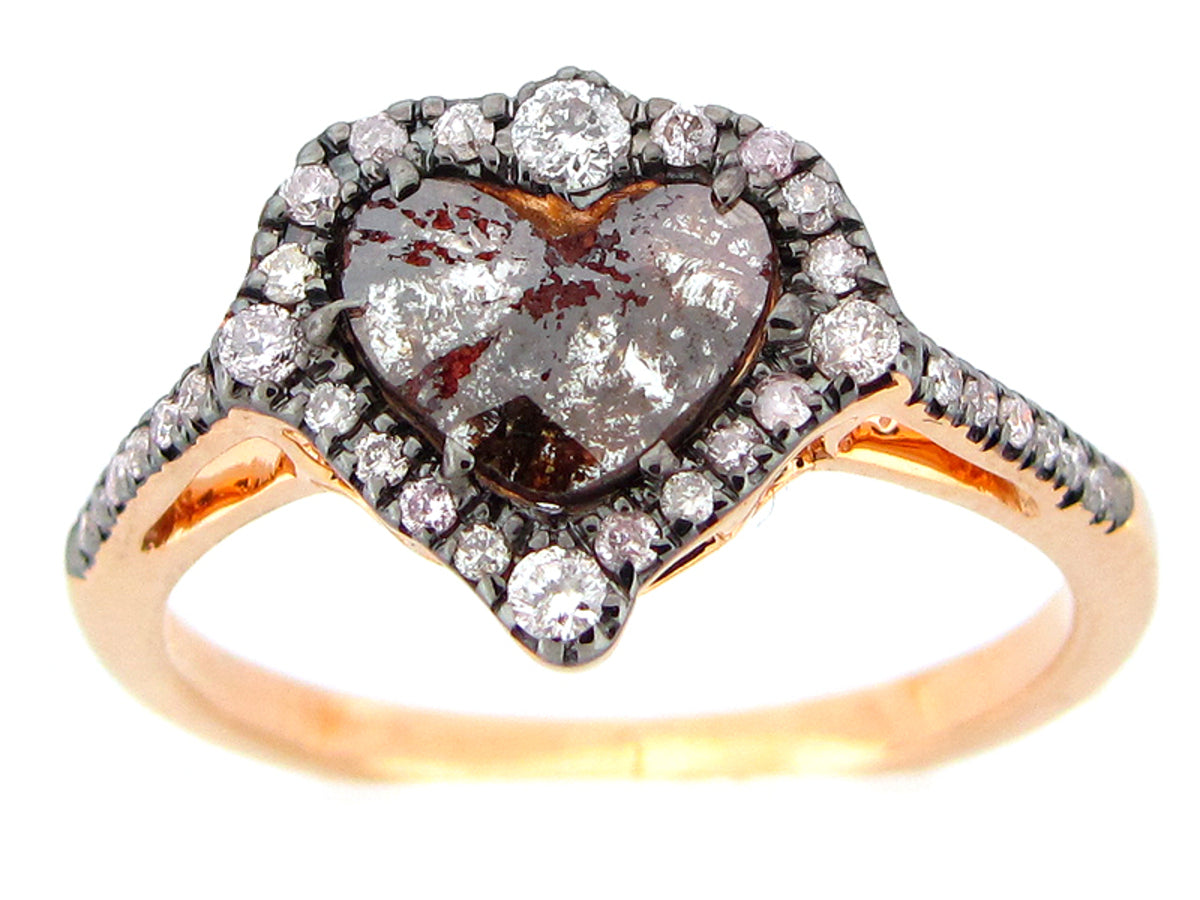 ROSE CUT SLICE BROWN DIAMOND RING, 18KR (N)