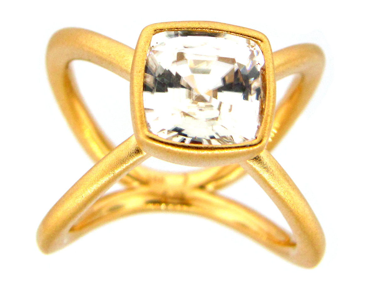WHITE ZIRCON RING, (N)