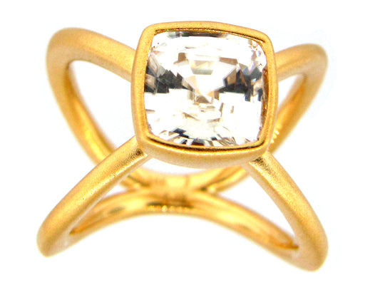 WHITE ZIRCON RING, (N)