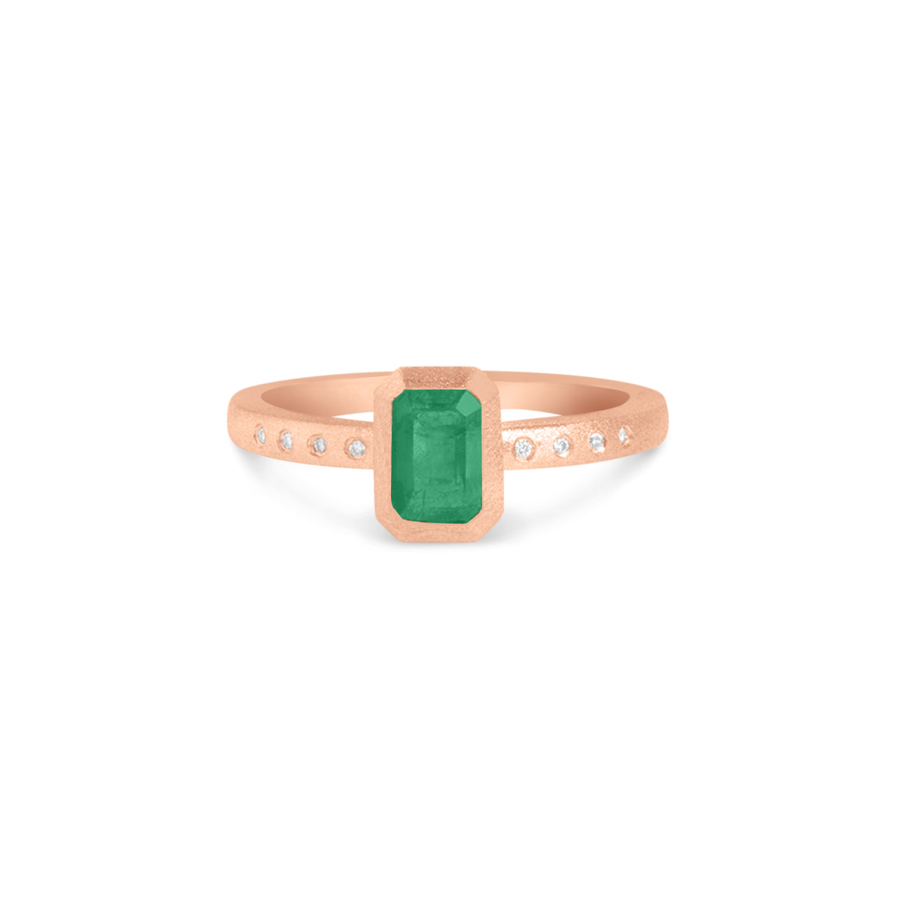 Emerald & Diamond Bezel Ring