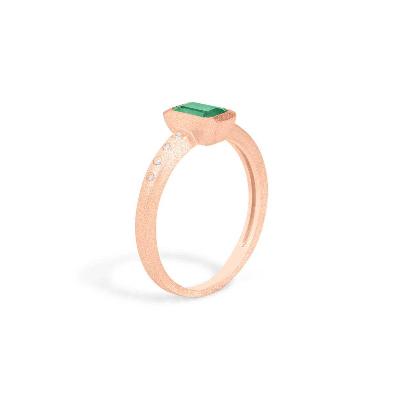 Emerald & Diamond Bezel Ring