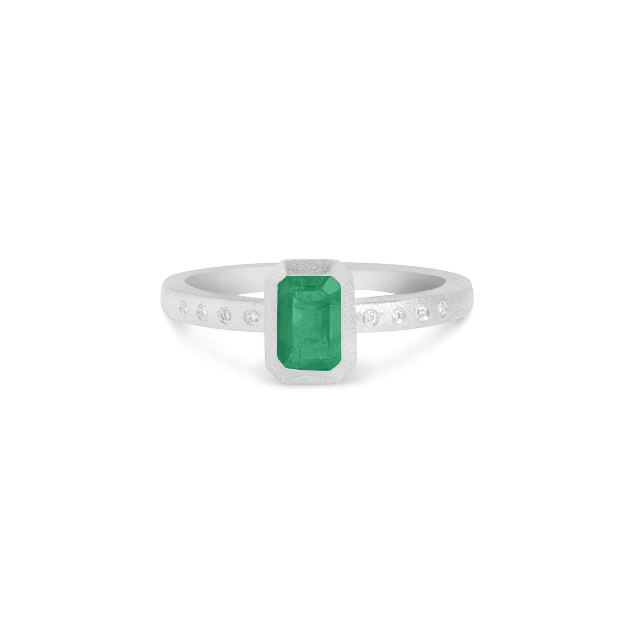 Emerald & Diamond Bezel Ring