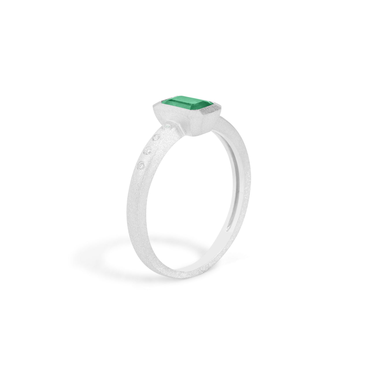 Emerald & Diamond Bezel Ring