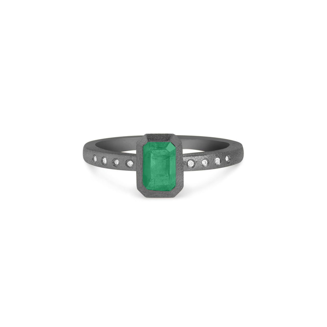 Emerald & Diamond Bezel Ring