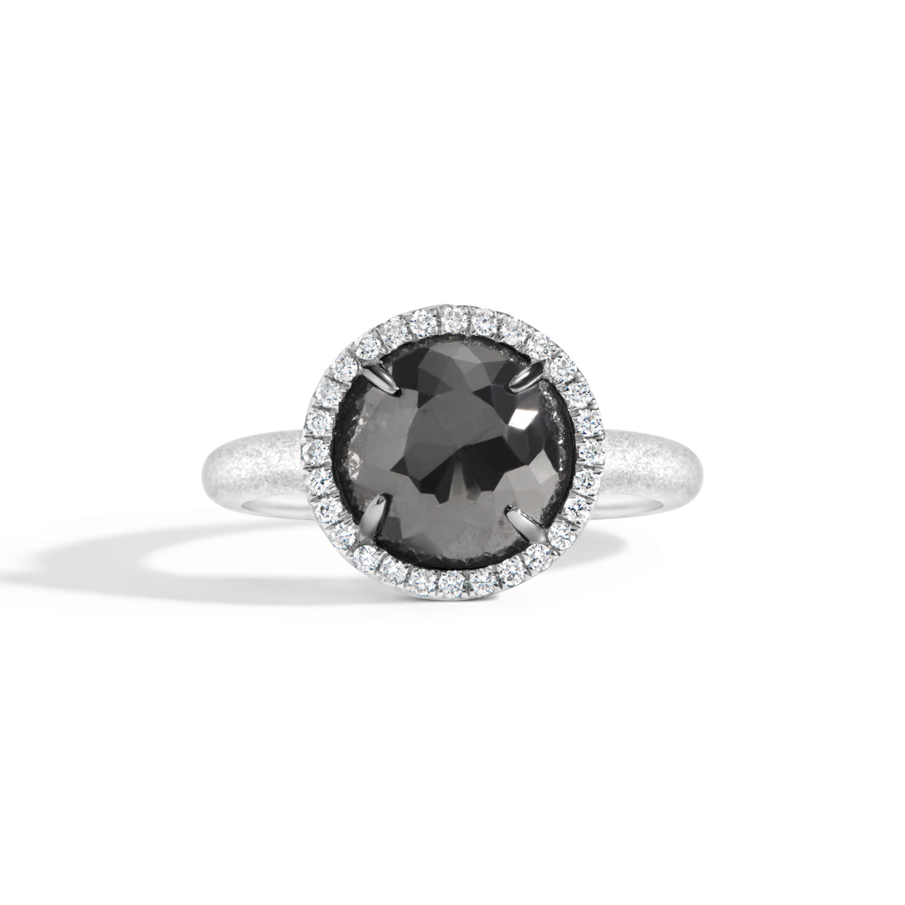 Rose Cut Black Diamond Ring