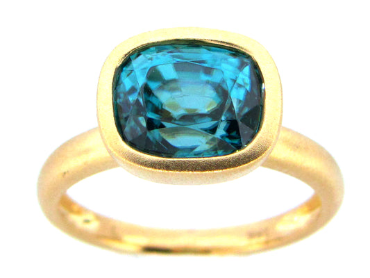 BLUE ZIRCON RING, 18KY (H)