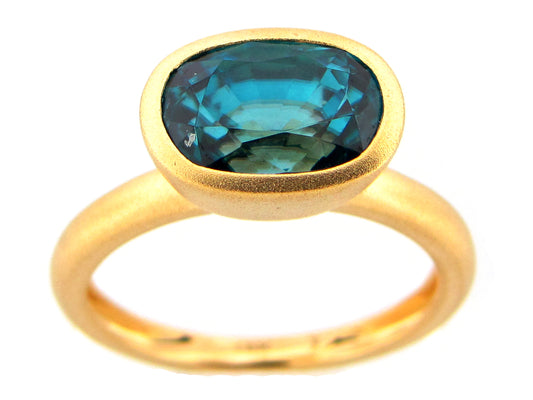 BLUE ZIRCON RING, 18KY (H)