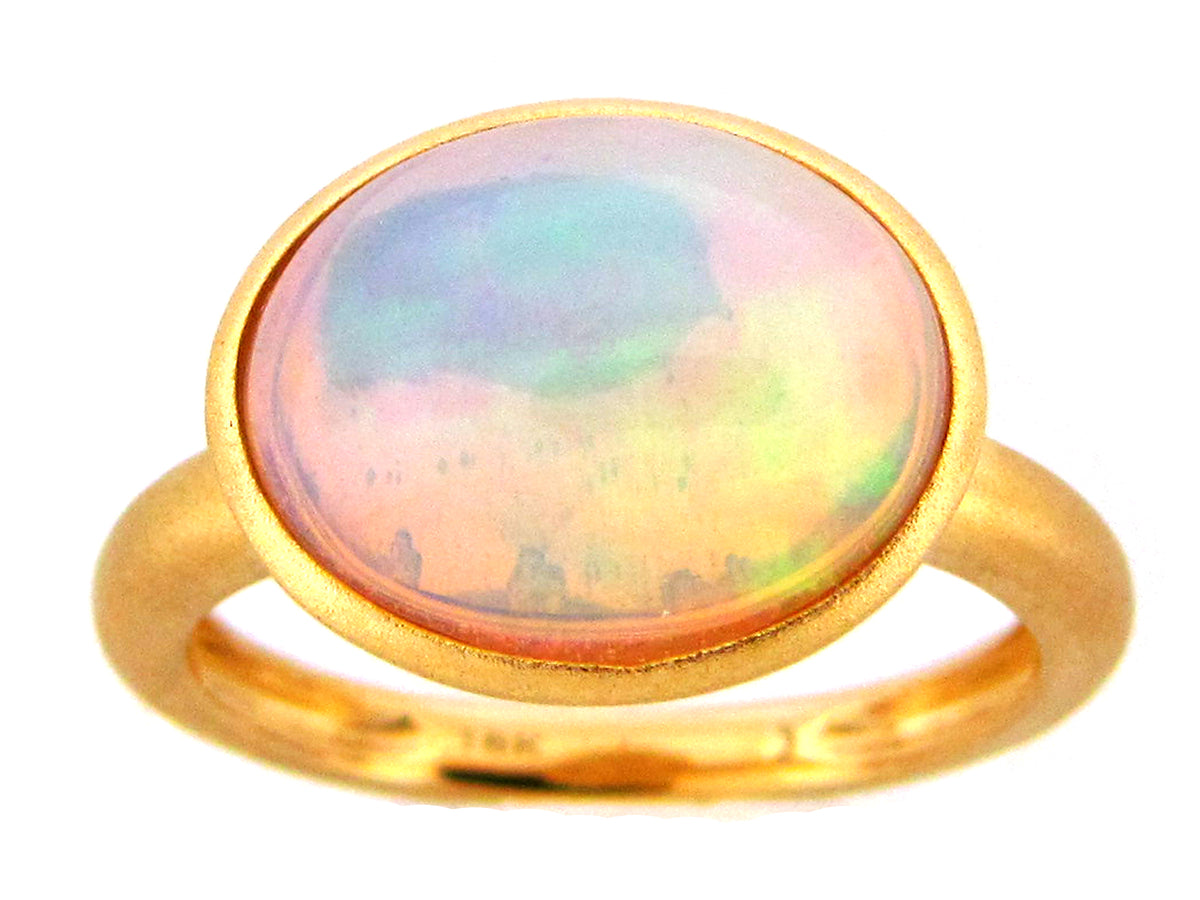 OPAL RING, 18KW (O)