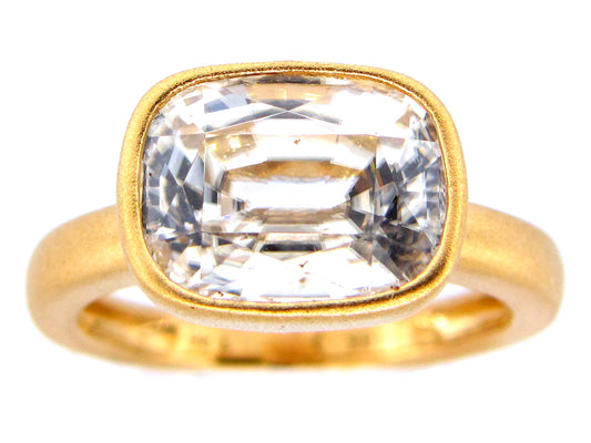 WHITE ZIRCON RING, 18KY (N)