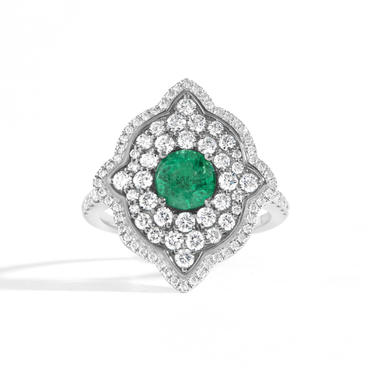 Emerald & Diamond Pave Cocktail Ring