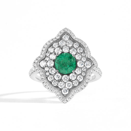 Emerald & Diamond Pave Cocktail Ring