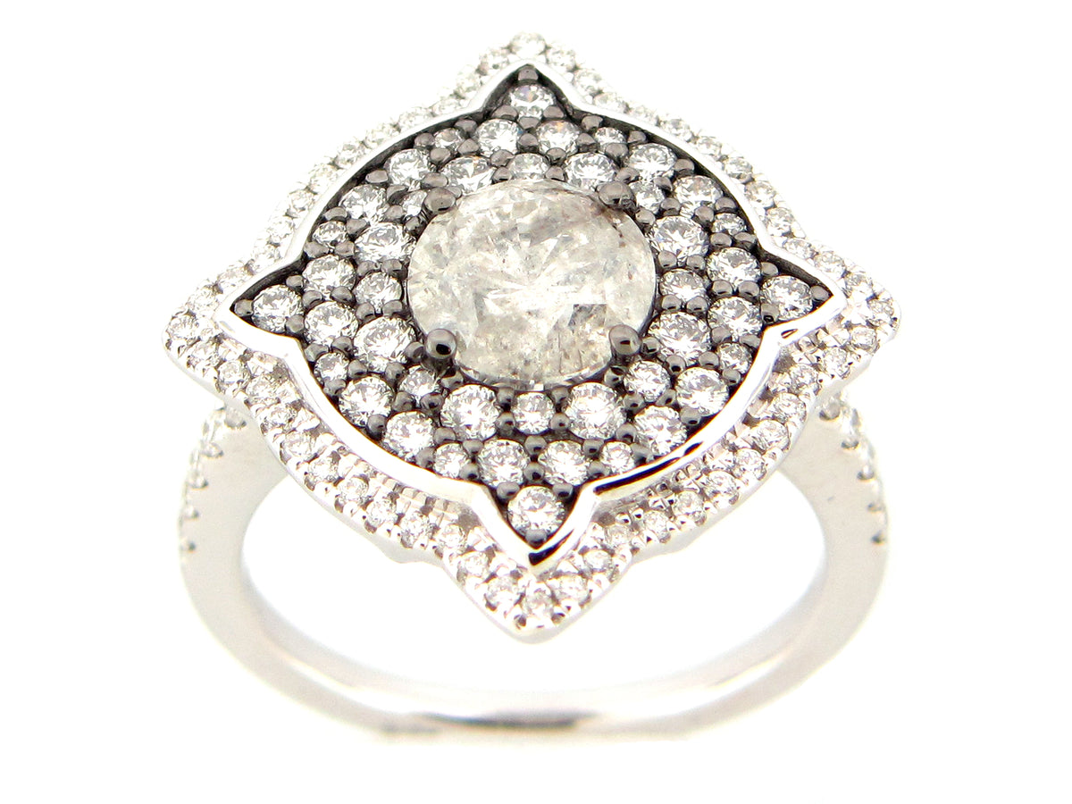 DIAMOND CLUSTER RING, 18KW (N)