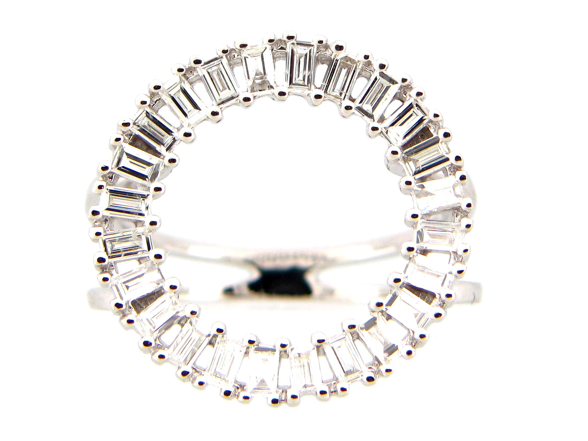 DIAMOND BAGUETTE CIRCLE RING, 14KW (N)
