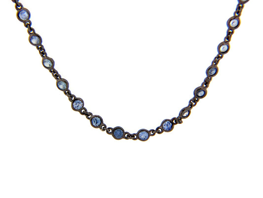 Sapphire Chain, Black Rhodium, 18"