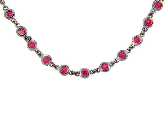 RUBY CHAIN, 40", BLACK FINISH, SILVER (H)
