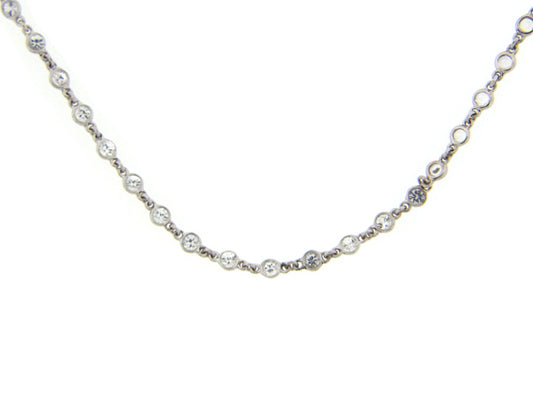 WHITE SAPPHIRE CHAIN, 40", SILVER (E)