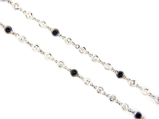 BLUE & WHITE SAPPHIRE CHAIN, 36" (H)