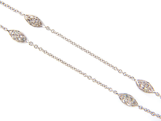 WHITE SAPPHIRE CHAIN, 36", SILVER (H)