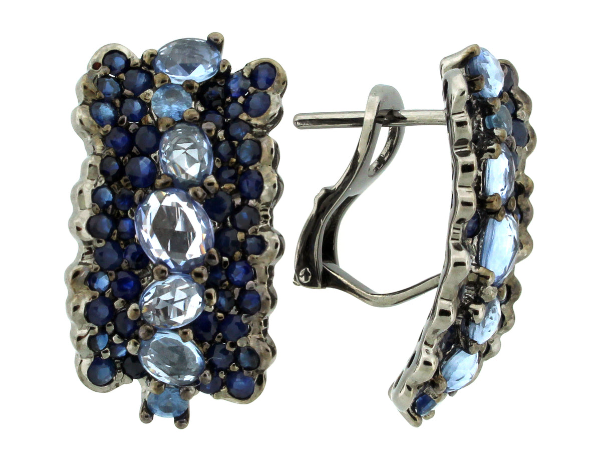 SAPPHIRE EARRING, SILVER (H)
