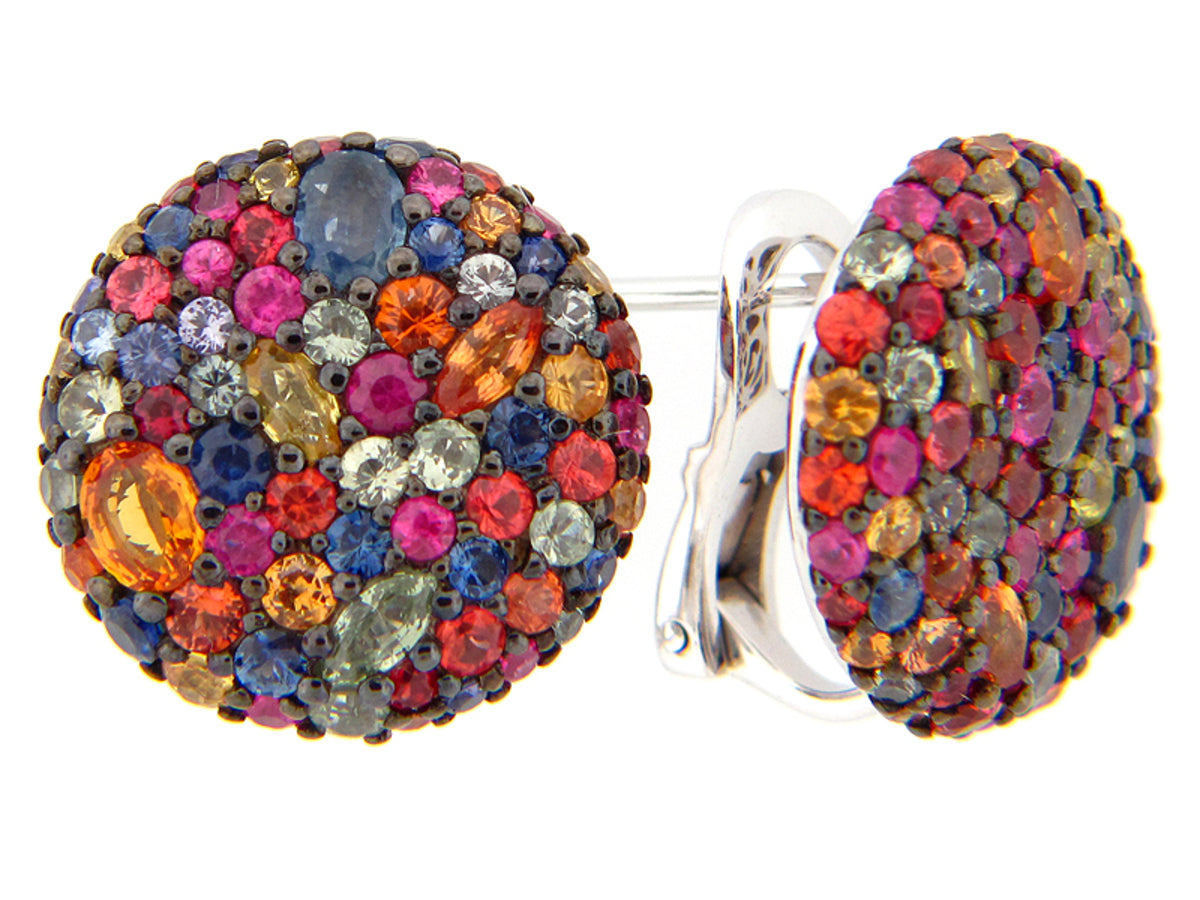 RAINBOW SAPPHIRE EARRING, SILVER (E/U)