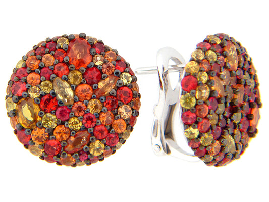 ORANGE SAPPHIRE EARRING, SILVER (E/U)