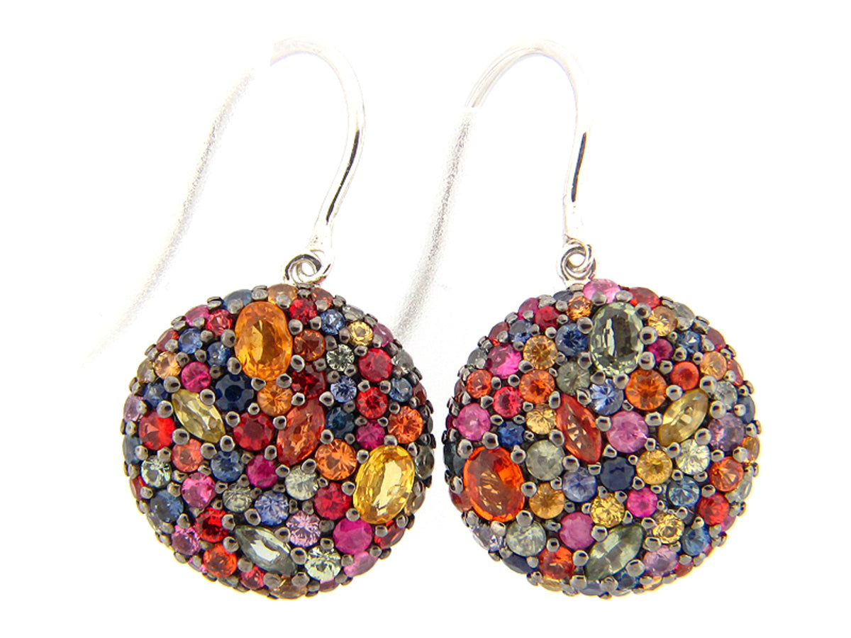 RAINBOW SAPPHIRE EARRING, SILVER (E/U)