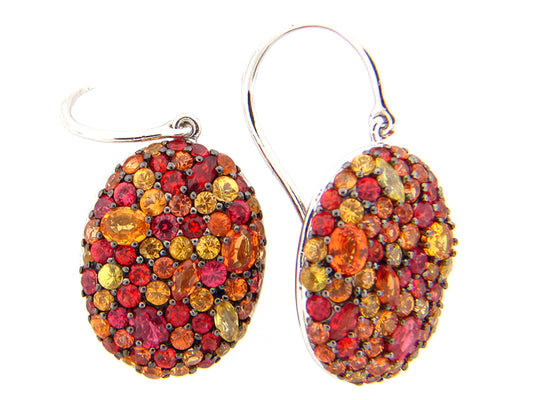 ORANGE SAPPHIRE EARRING, SILVER (E/U)