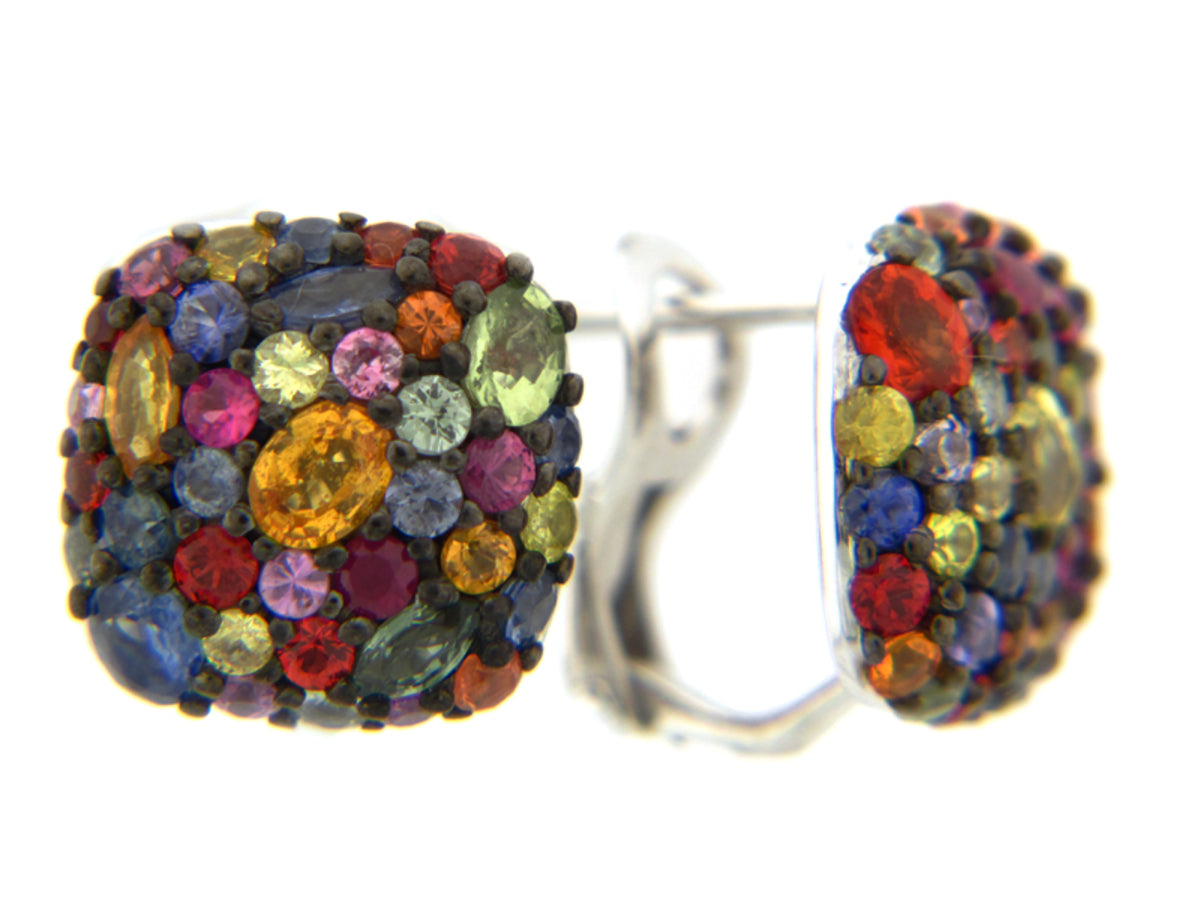RAINBOW SAPPHIRE EARRING, SILVER (E/U)