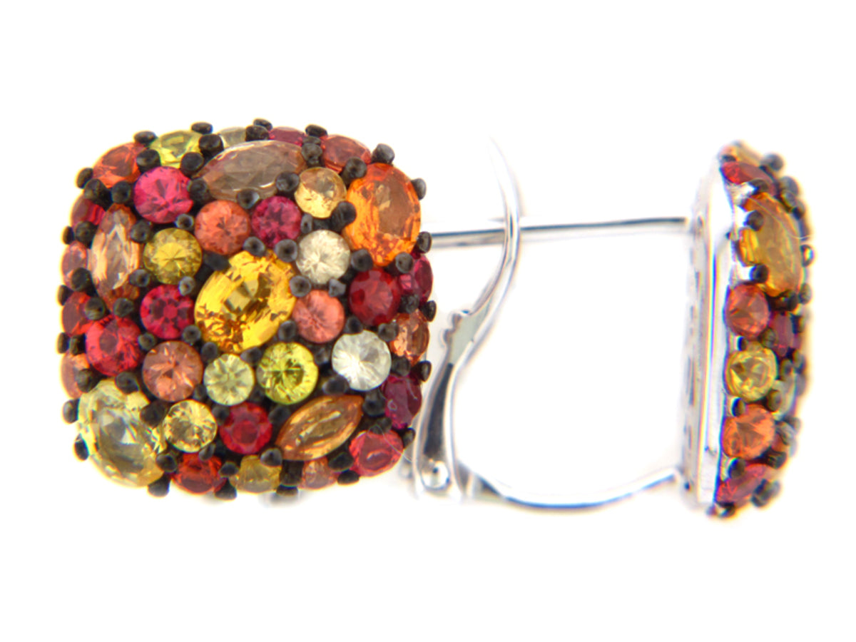 ORANGE SAPPHIRE EARRING, SILVER (E/U)