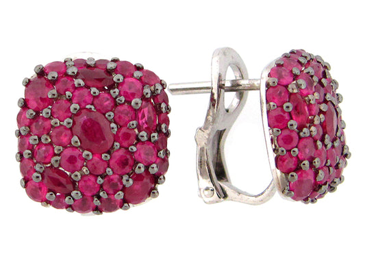 RUBY EARRING, SILVER (H)