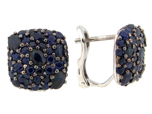 Sapphire Earring, Silver (H)