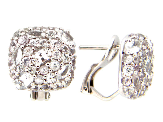 WHITE SAPPHIRE EARRING, SILVER (H)