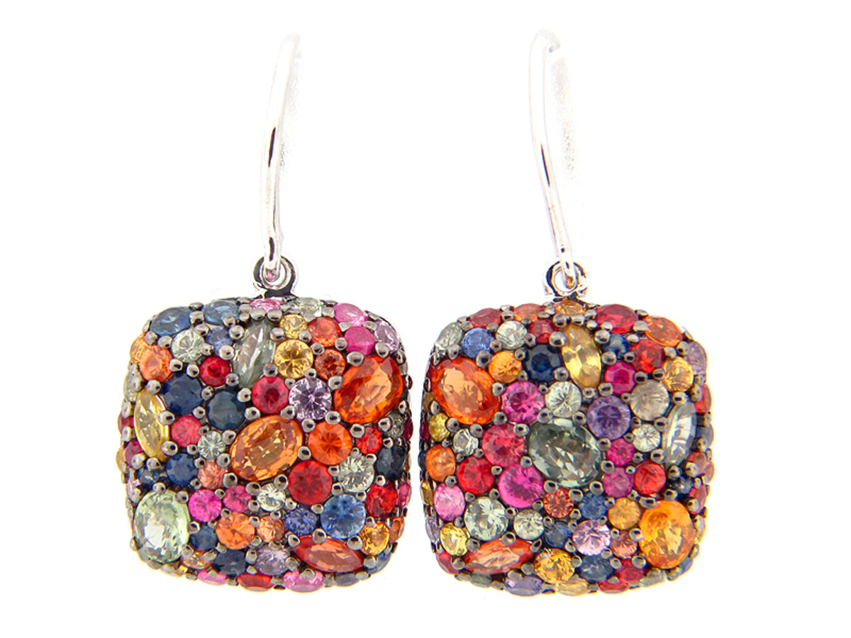 RAINBOW SAPPHIRE EARRING, SILVER (E/U)