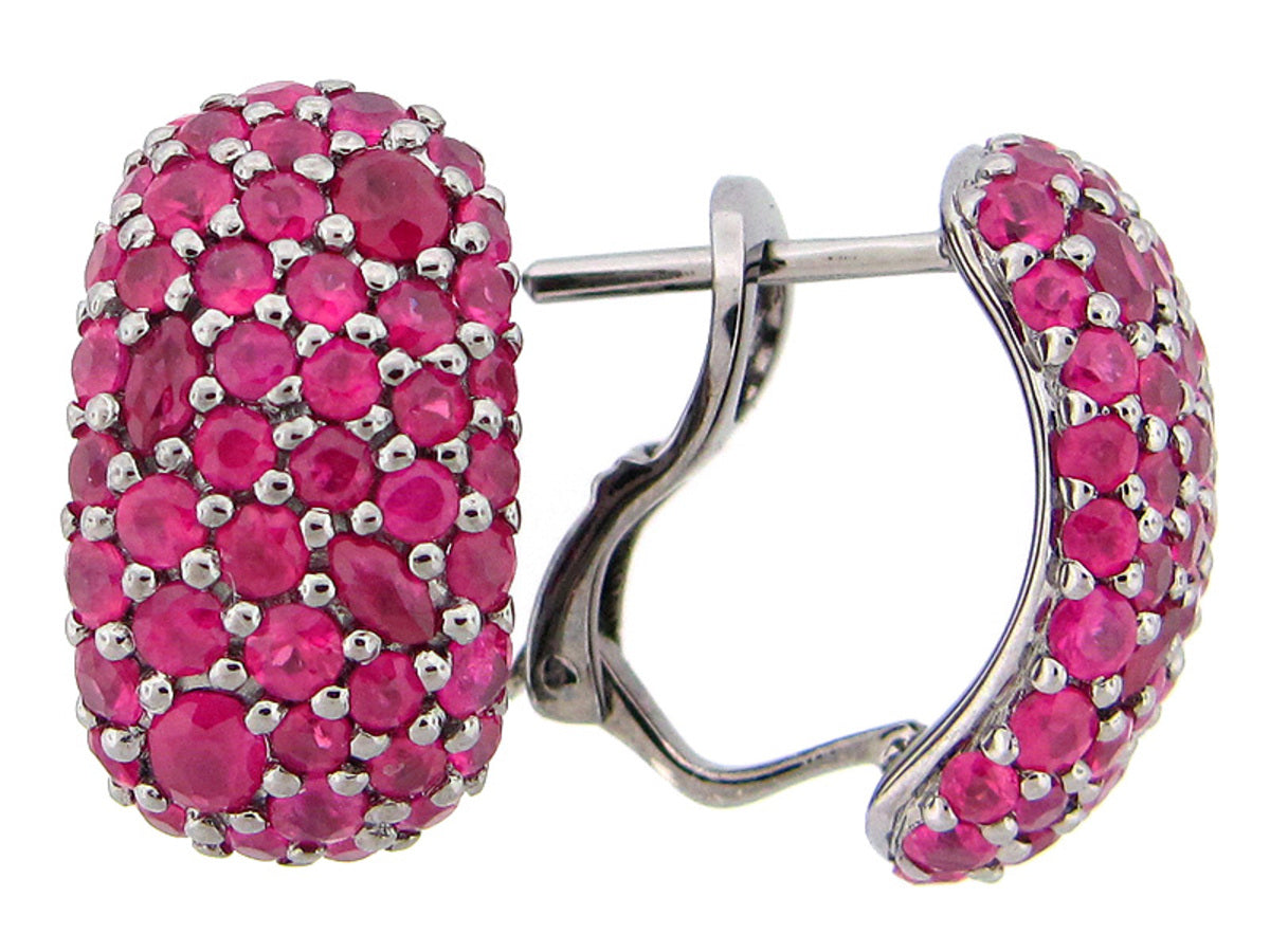 RUBY EARRING,  BLACK FINISH, SILVER (H)