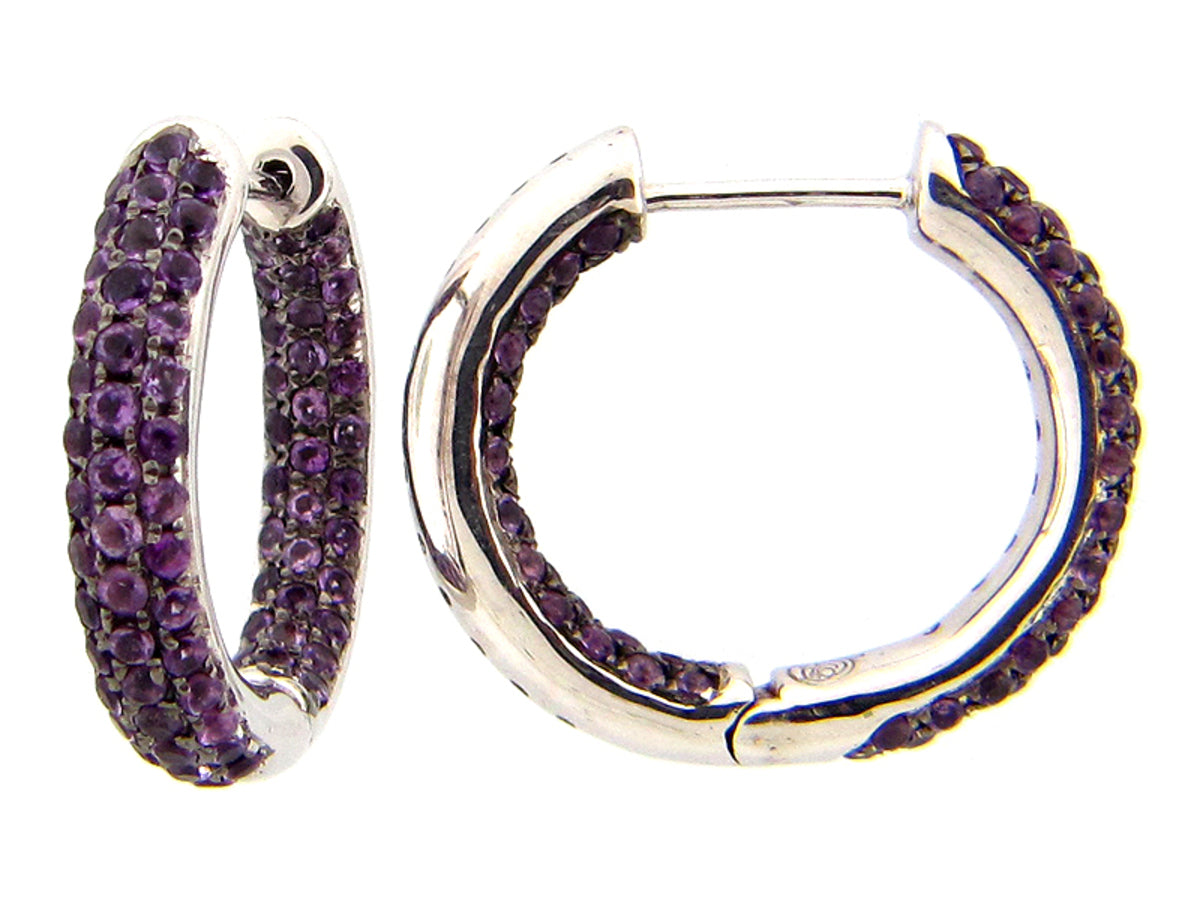 AMETHYST EARRING, SILVER (E)