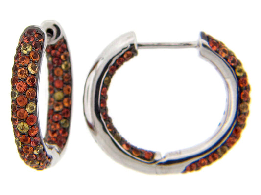 ORANGE & YELLOW SAPPHIRE EARRING, SILVER (E/U)