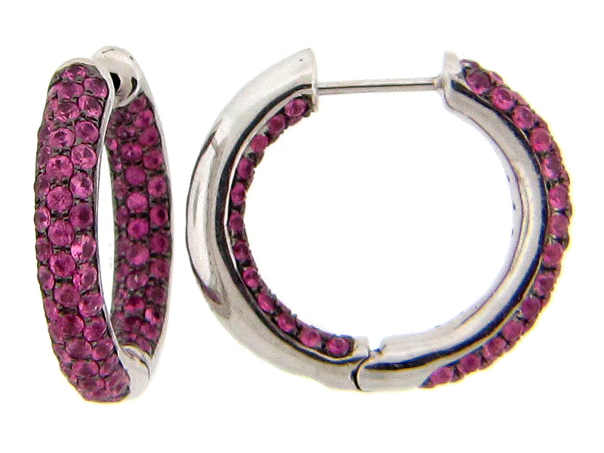 PINK SAPPHIRE EARRING, SILVER (E)