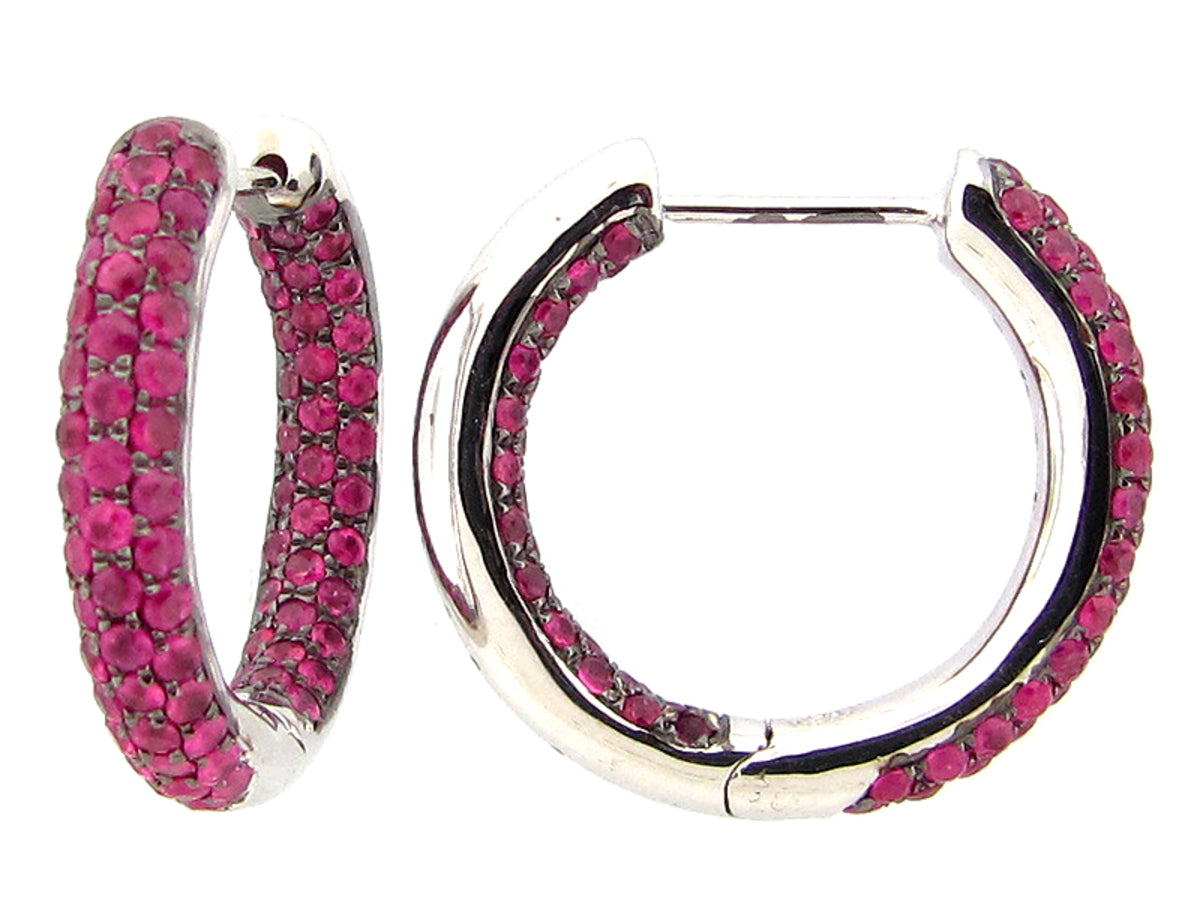 RUBY EARRING, SILVER (H)