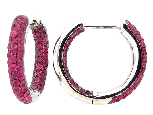 RUBY EARRING, SILVER (H)