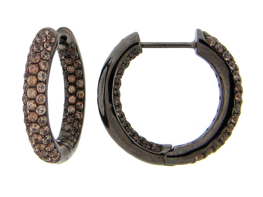 JACINTH EARRING, BLACK FINISH, SILVER (N)
