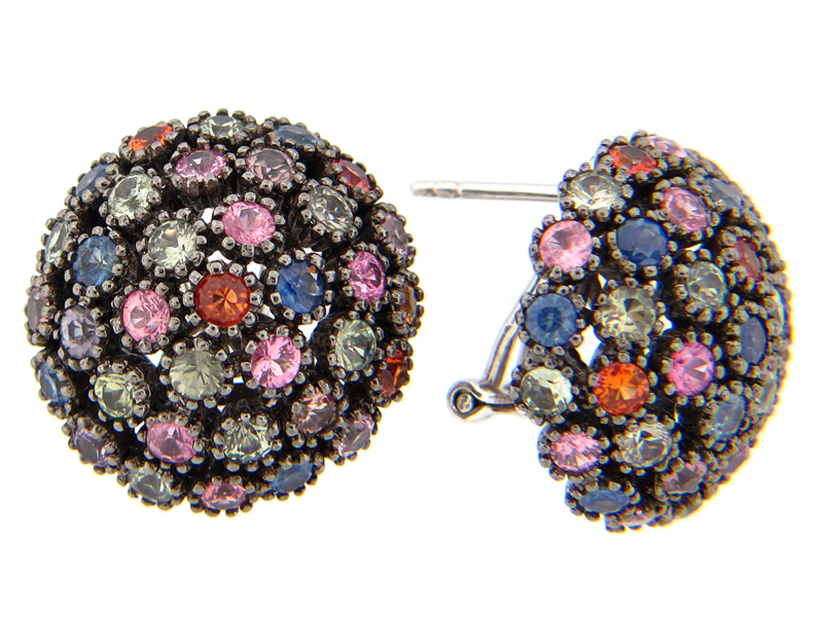 RAINBOW SAPPHIRE EARRING, SILVER (E/U)