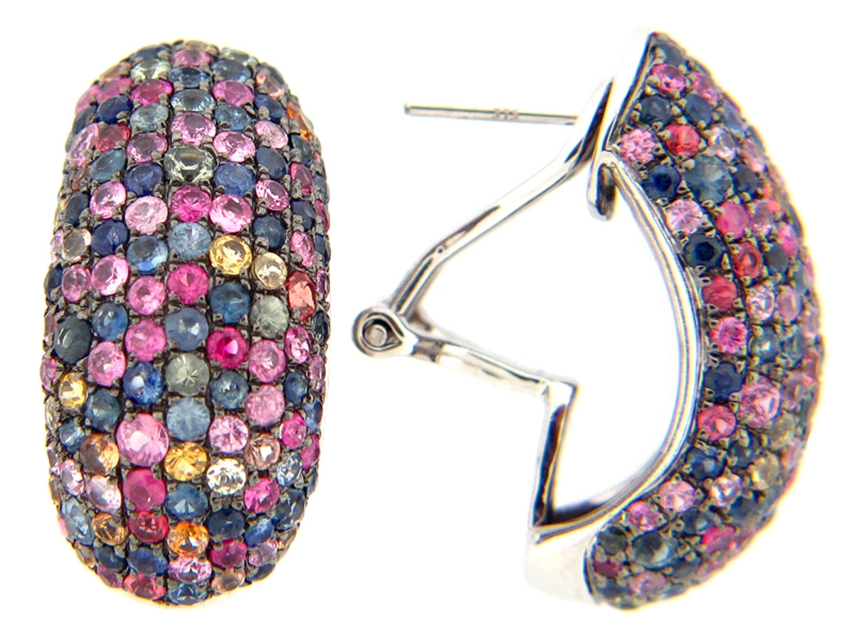 RAINBOW SAPPHIRE EARRING, SILVER (E/U)