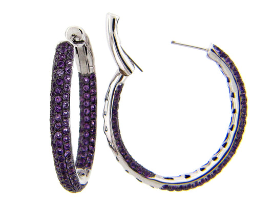 AMETHYST EARRING, SILVER (E)