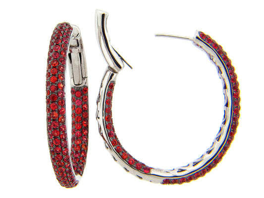 ORANGE SAPPHIRE EARRING, SILVER (E/U)