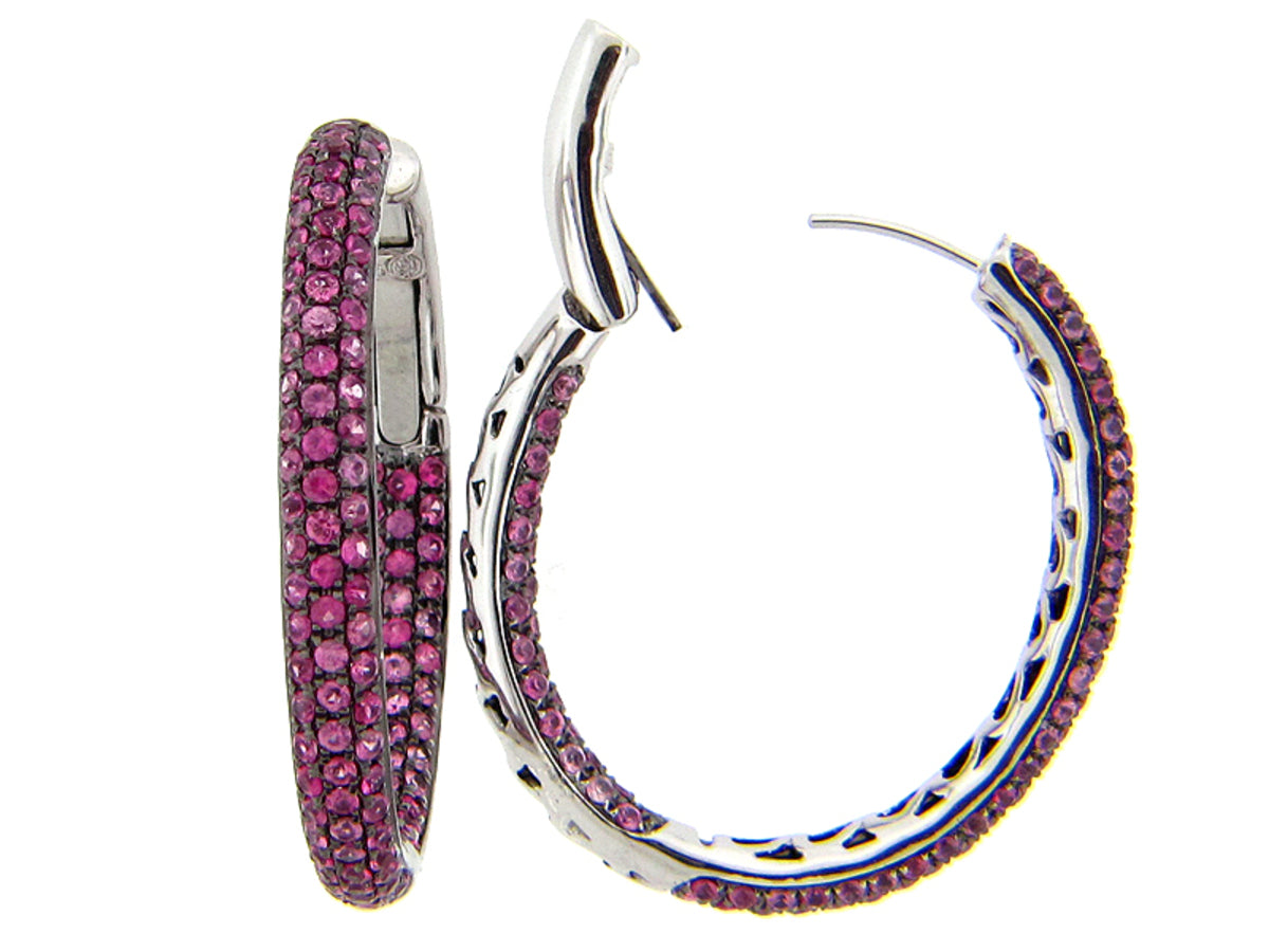 PINK SAPPHIRE EARRING, SILVER (H)