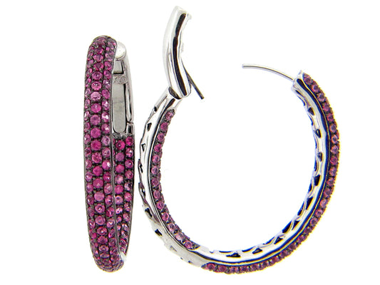 PINK SAPPHIRE EARRING, SILVER (H)