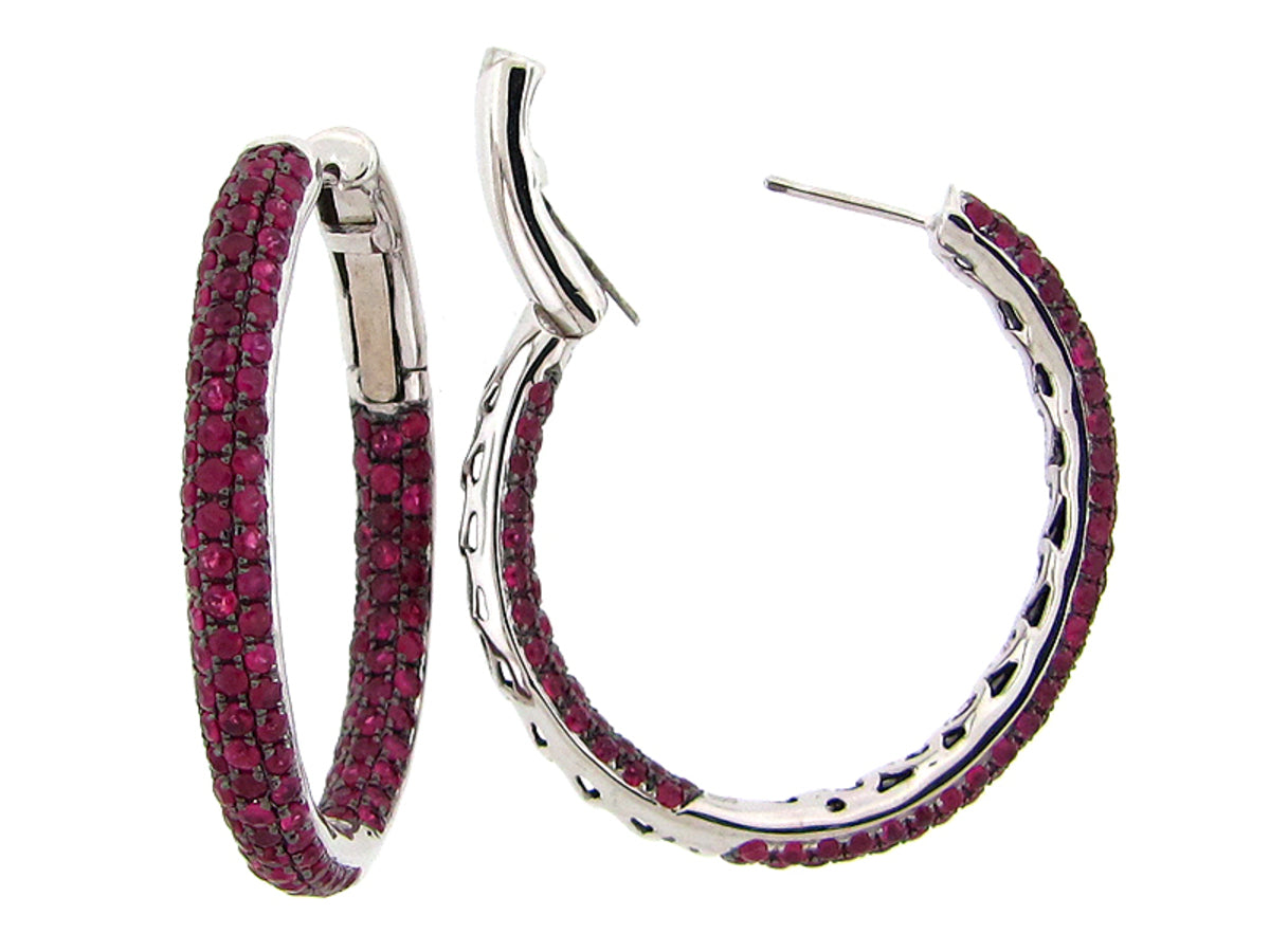 Ruby Earring, Silver (H)