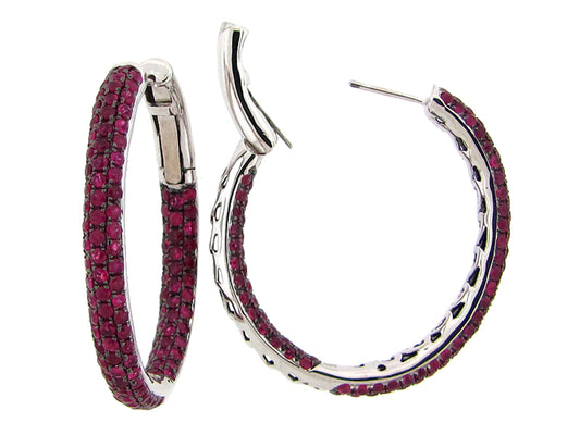 RUBY EARRING, SILVER (H)