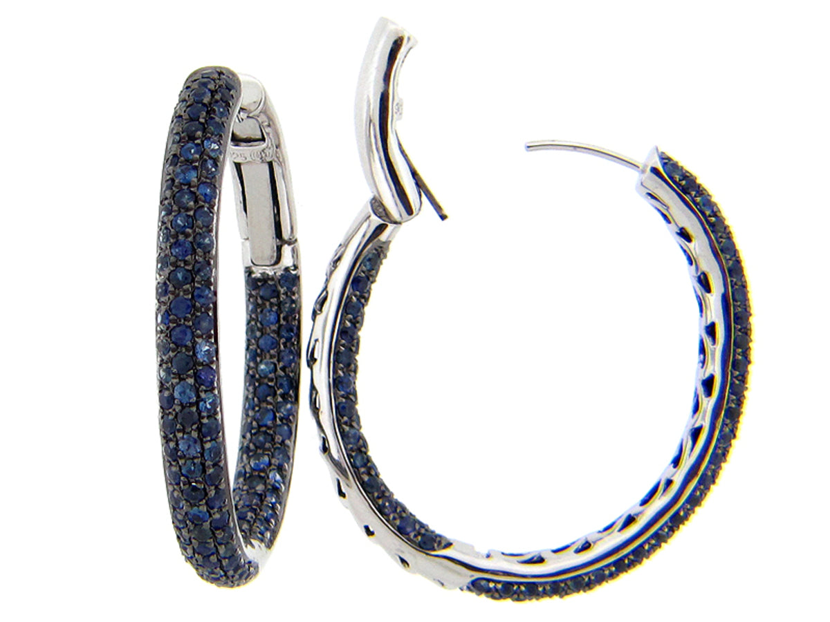 SAPPHIRE EARRING, SILVER (H)