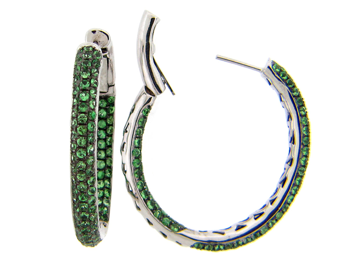 TSAVORITE EARRING, SILVER (N)